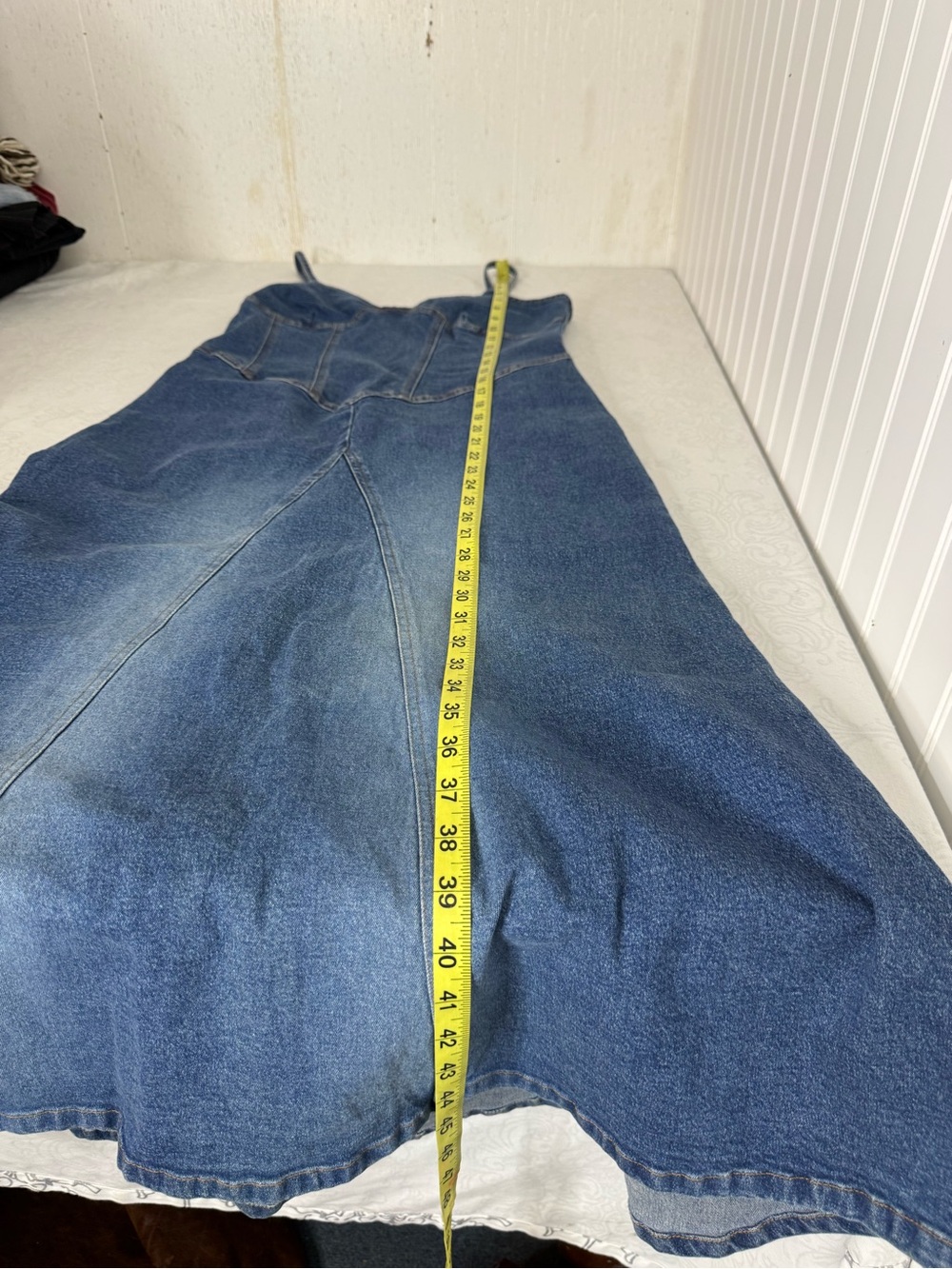 Vintage Moda International Western Sleeveless Denim Jeans High Low Hem Dress 10 - Picture 10 of 11